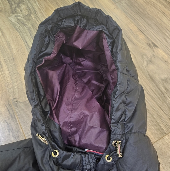 Pre-loved Quilted TOMMY HILFIGER Hooded Down Filled Long Jacket - Picture 11 of 13